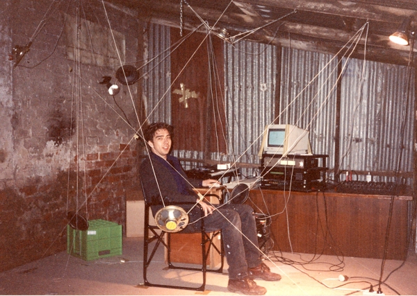 Mar Raszewski in Chair Prototype. Photo: Iain Mott